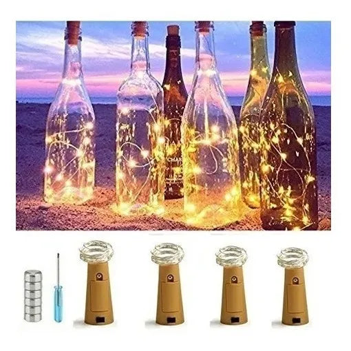 Luz Led Alambre Tipo Corcho Decoración Botellas Navidad