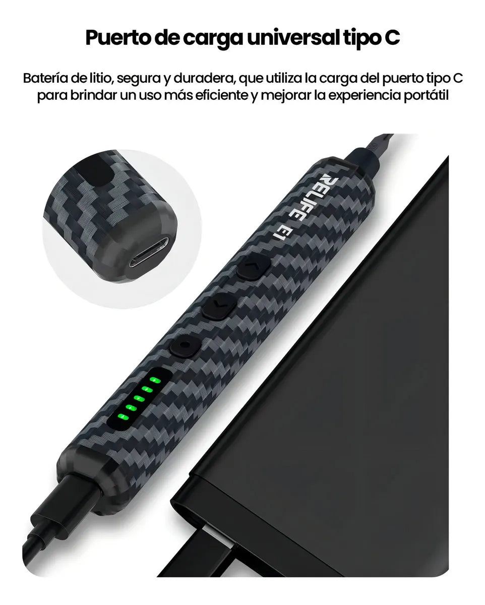 Destornillador Electrico Relife E1 12 Puntas Celulares Color Negro