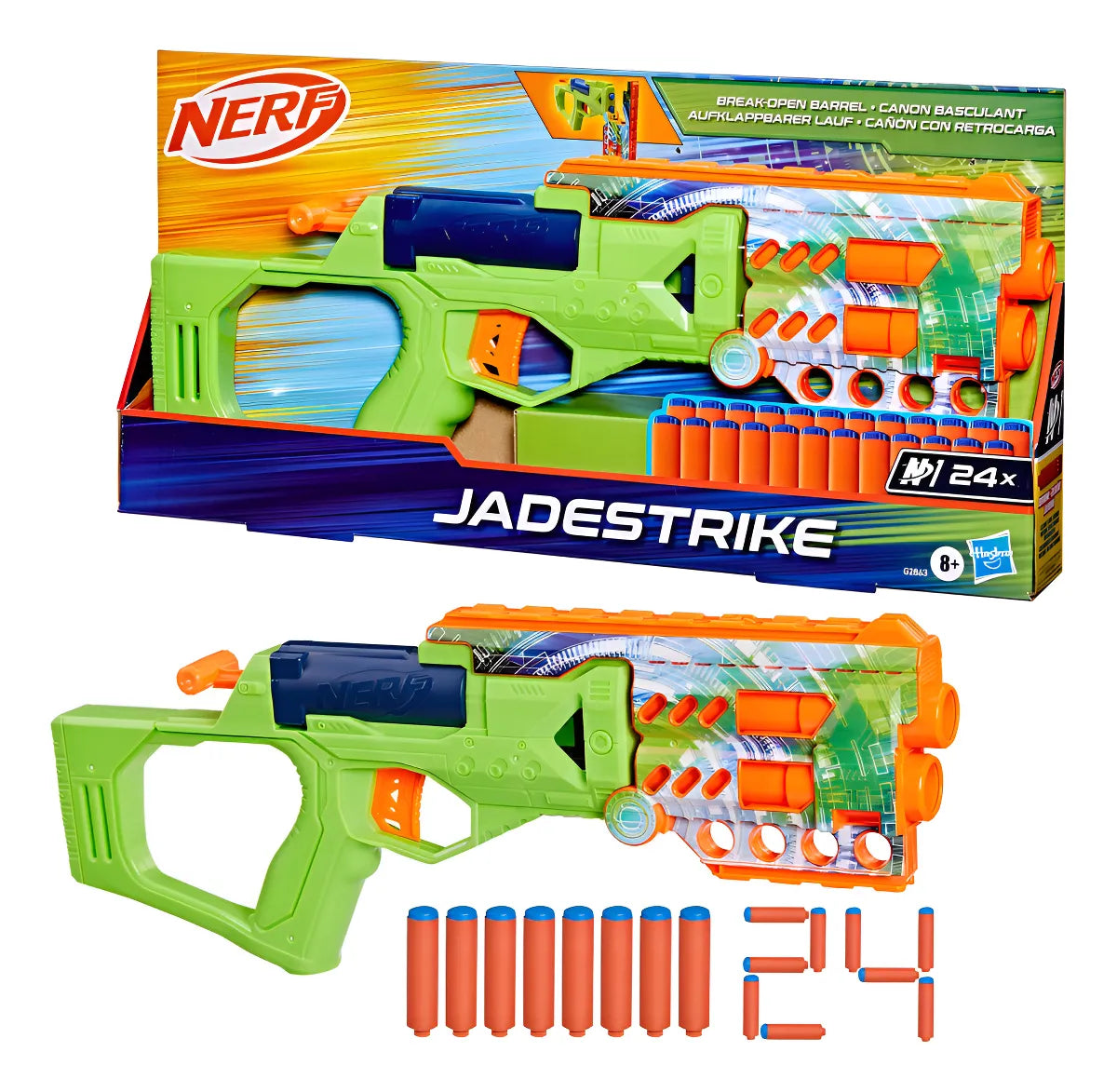 Lanzador Nerf N Series Jadestrike 24 Dardos Color Verde
