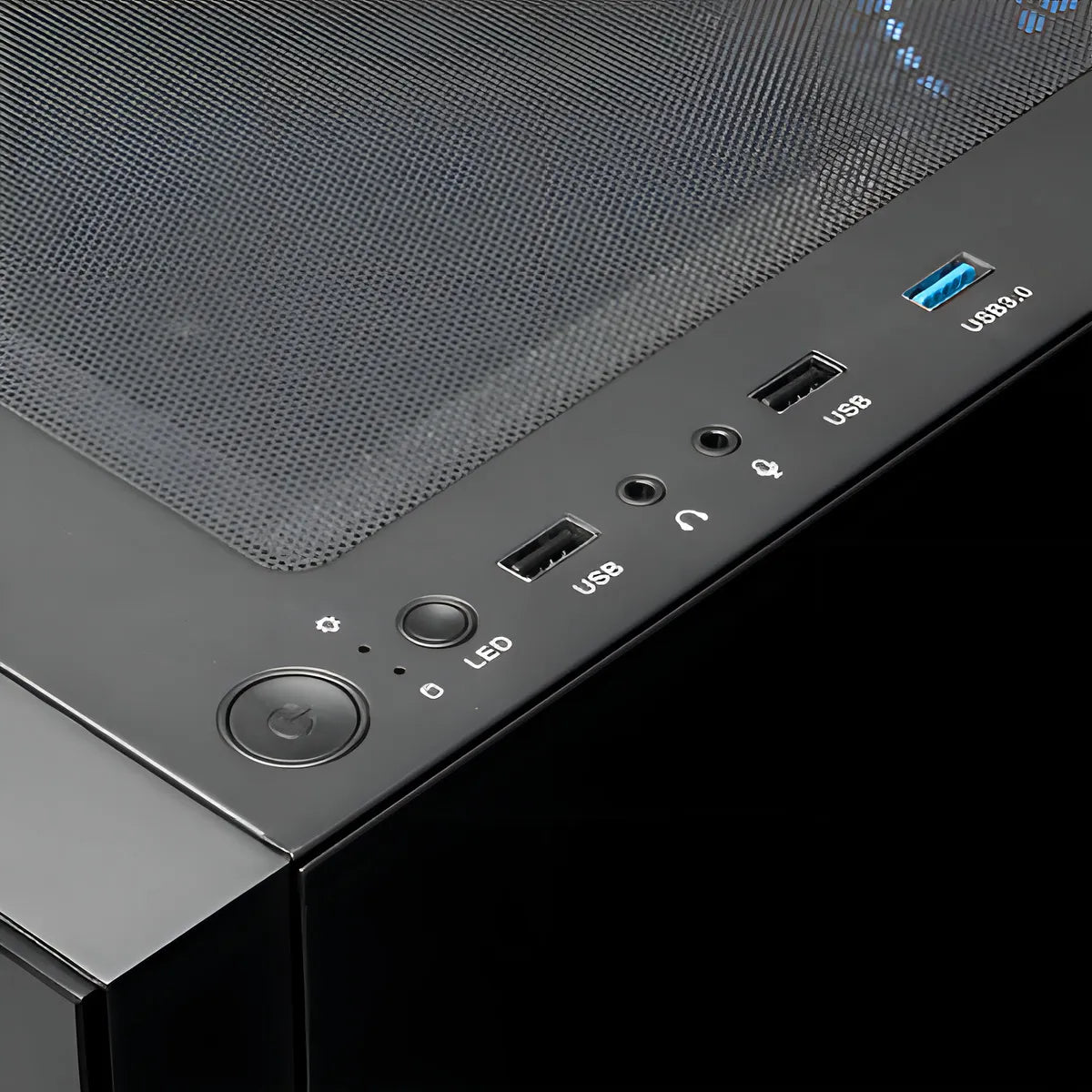 Gabinete Gamdias Talos E3 Argb Cristal Templado Midtower Atx Color Negro