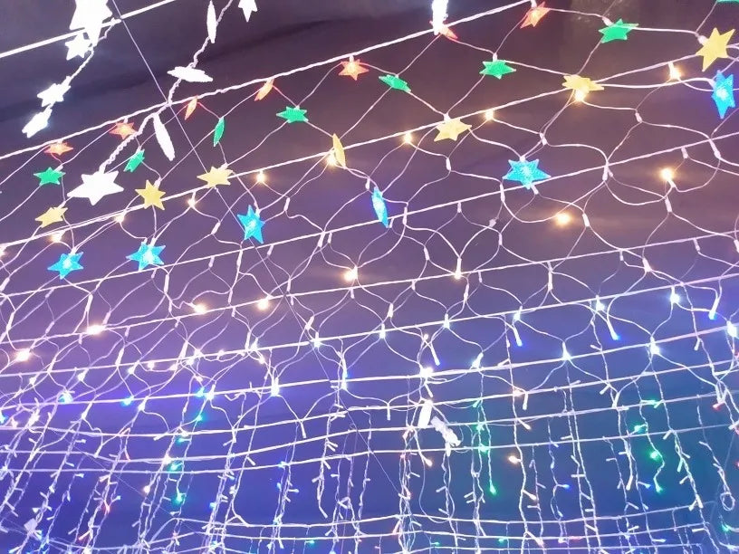 Luces Led Malla 120 Blanca 1x1 Instalacion Navidad Navideña