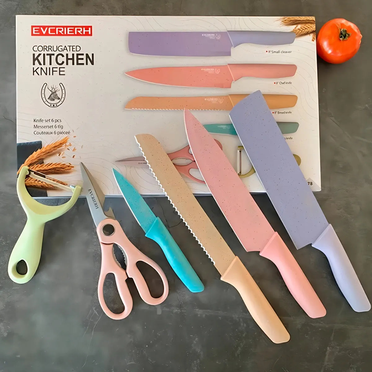 Juego de cuchillos de chef de colores Top Scissors en colores modernos