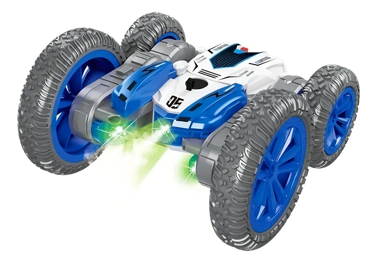 Carro Racing Car Control Remoto 360 Grados Luces LED Azul Recargable