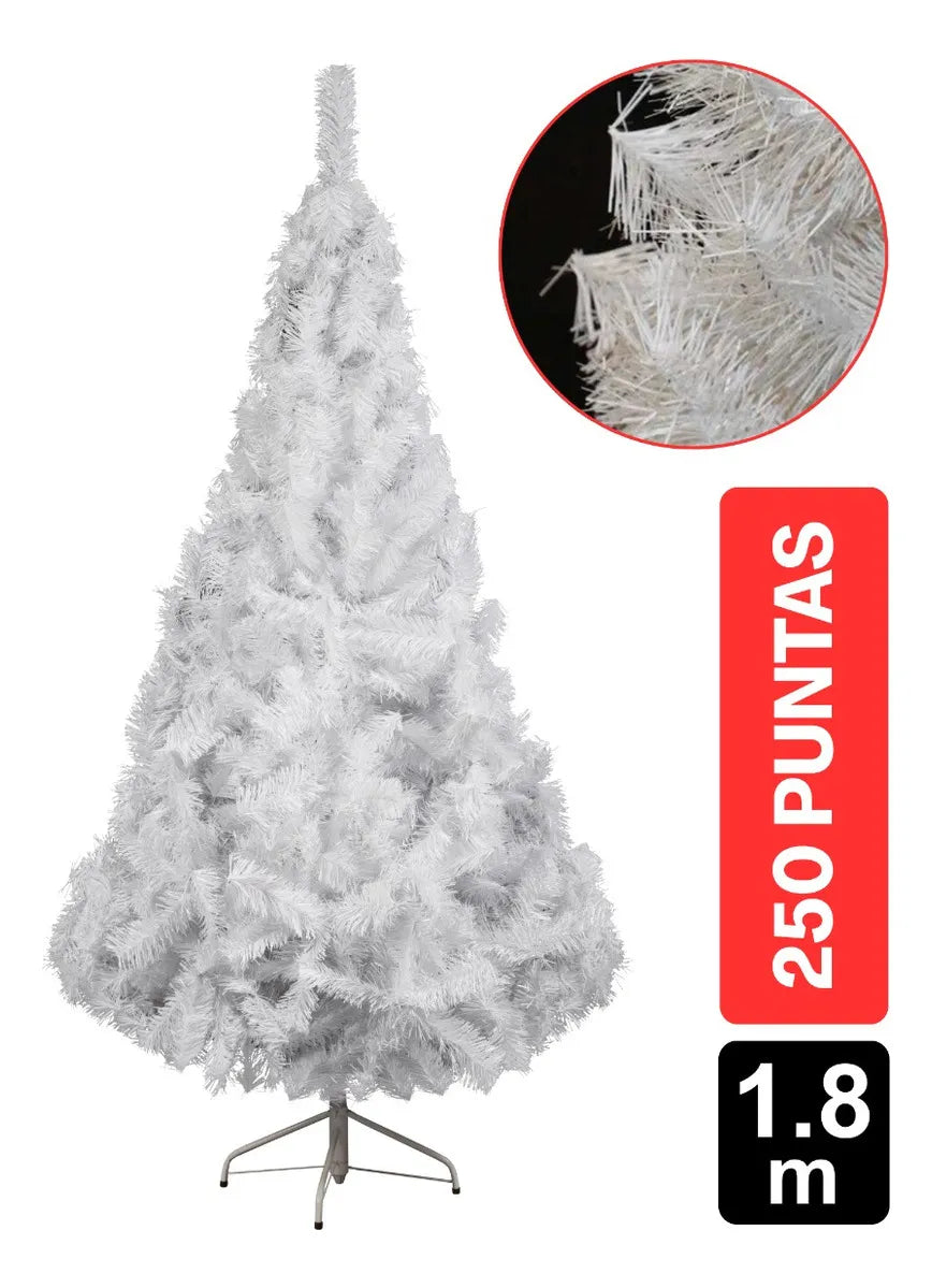 Arbol De Navidad Siberiano 1.8m 250 Puntas Gio Home Pino Navideño Look Natural Base Metalica Artificial Para Decoracion Con Bolas Adornos Extension Cintas Bombillos Botas Campanas Luces Estrella Noel