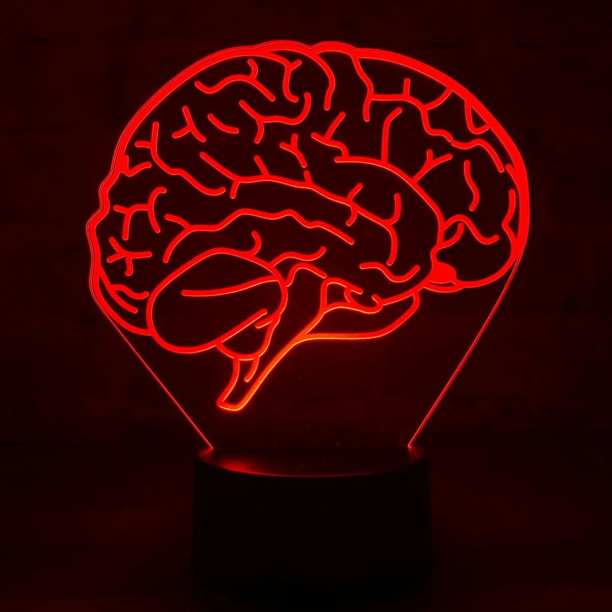Lámpara De Noche Led Cerebro Regalo Decoración Holograma Negro