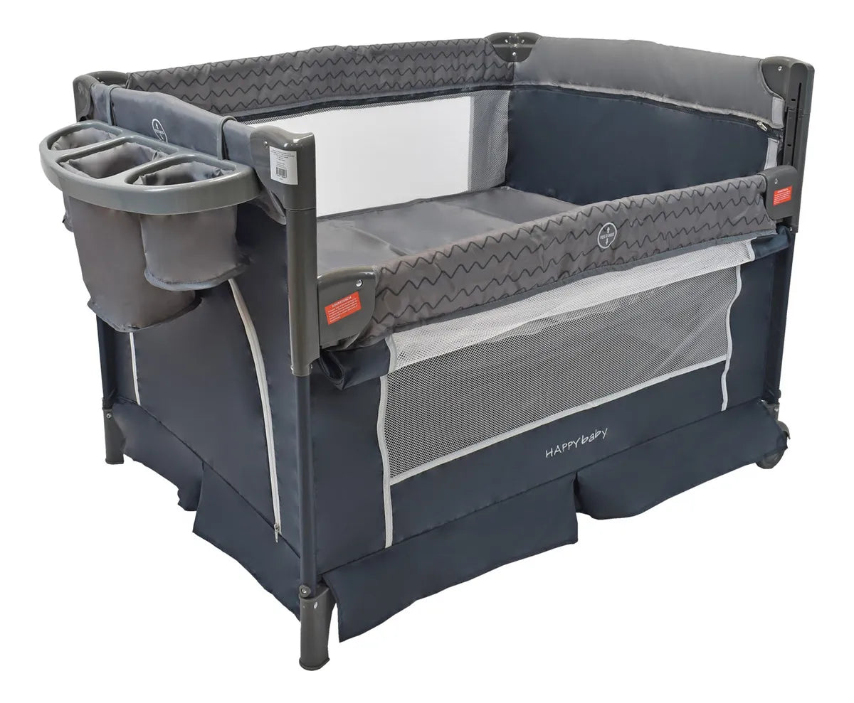 Corral Cuna Colecho Bebé Happy Baby Silver Color Gris oscuro
