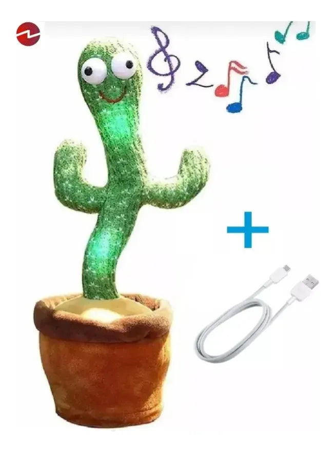 Peluche Dancing Cactus Verde Luz Sonidos Canta Baila Repetidor USB