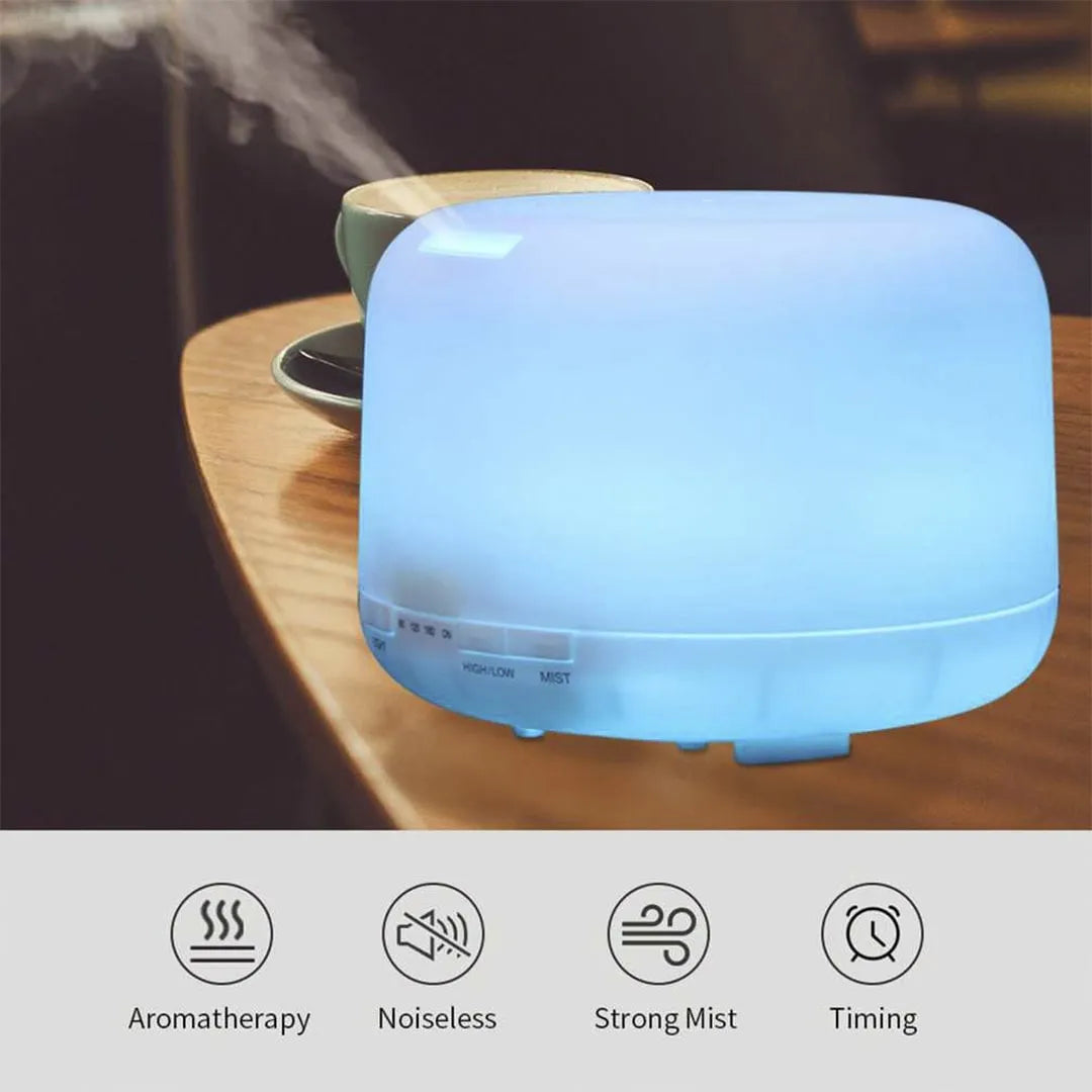 Difusor De Aromas De 300ml Luces Y Control, Incluye Esencia - Blanco