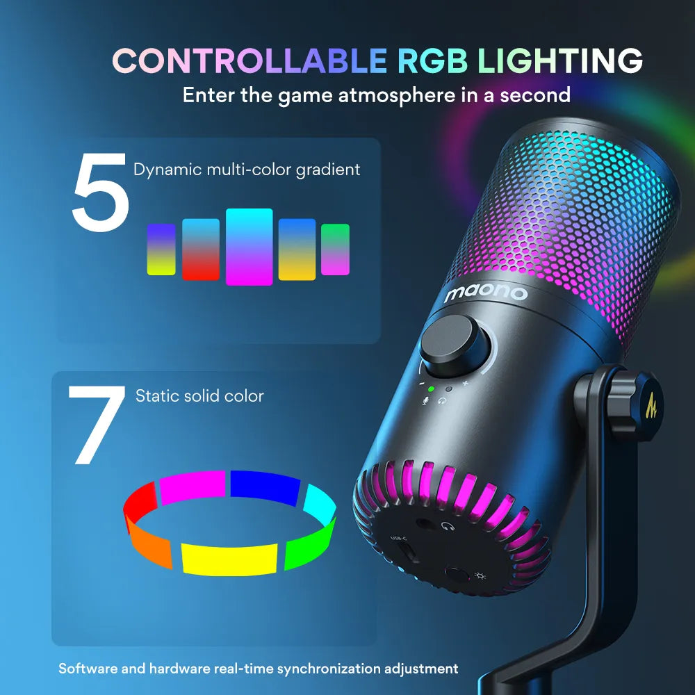 Micrófono Maono DM30 RGB condensador Cardioide Programable