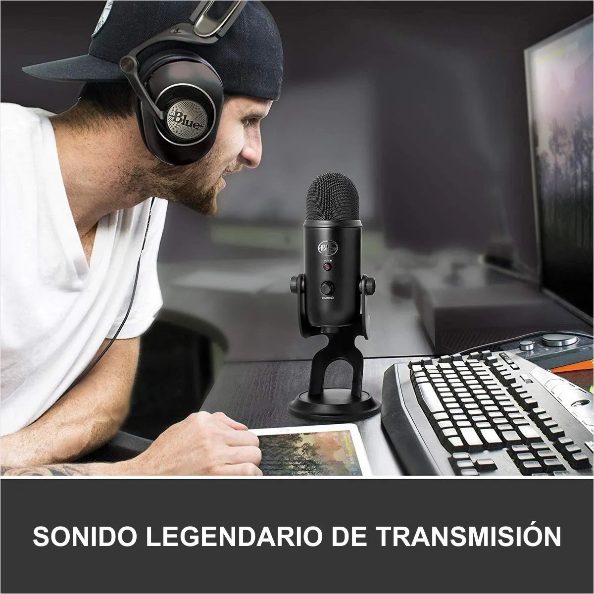 Micrófono Blue Yeti Condensador Omnidireccional color silverS