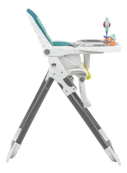 Silla Comedor Bebé Portátil 2 En 1 Con Juguetes Color Gris Elefante