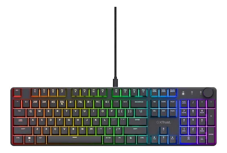 Teclado Gamer Trust Gxt 866 Torix Mecanico Rgb Teclado Negro Idioma Español Latinoamérica