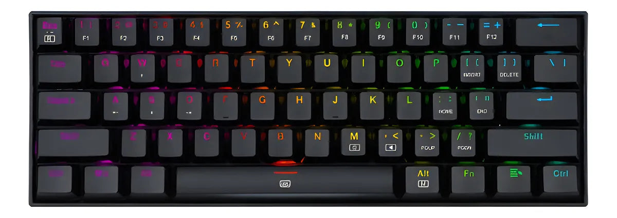 Teclado Dragonborn K630 Qwerty Red Negro Con Luz Rgb Españo Idioma Español Latinoamérica Color Del Teclado Negro