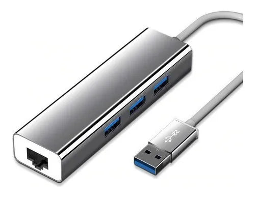 Adaptador De Red Usb 3.0 A Rj45 Ethernet + Hub 3.0 Multipuer