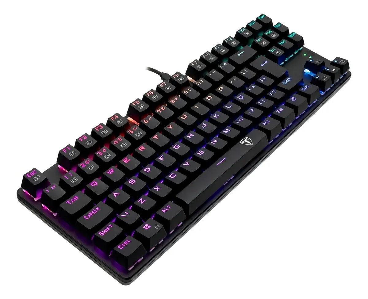 Teclado T-Dagger Bora QWERTY T-Dagger Red español color negro con luz RGB