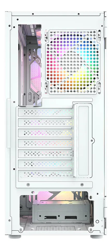 Gabinete Gamer Xyz Airone 100 Mesh White Rgb Blanco