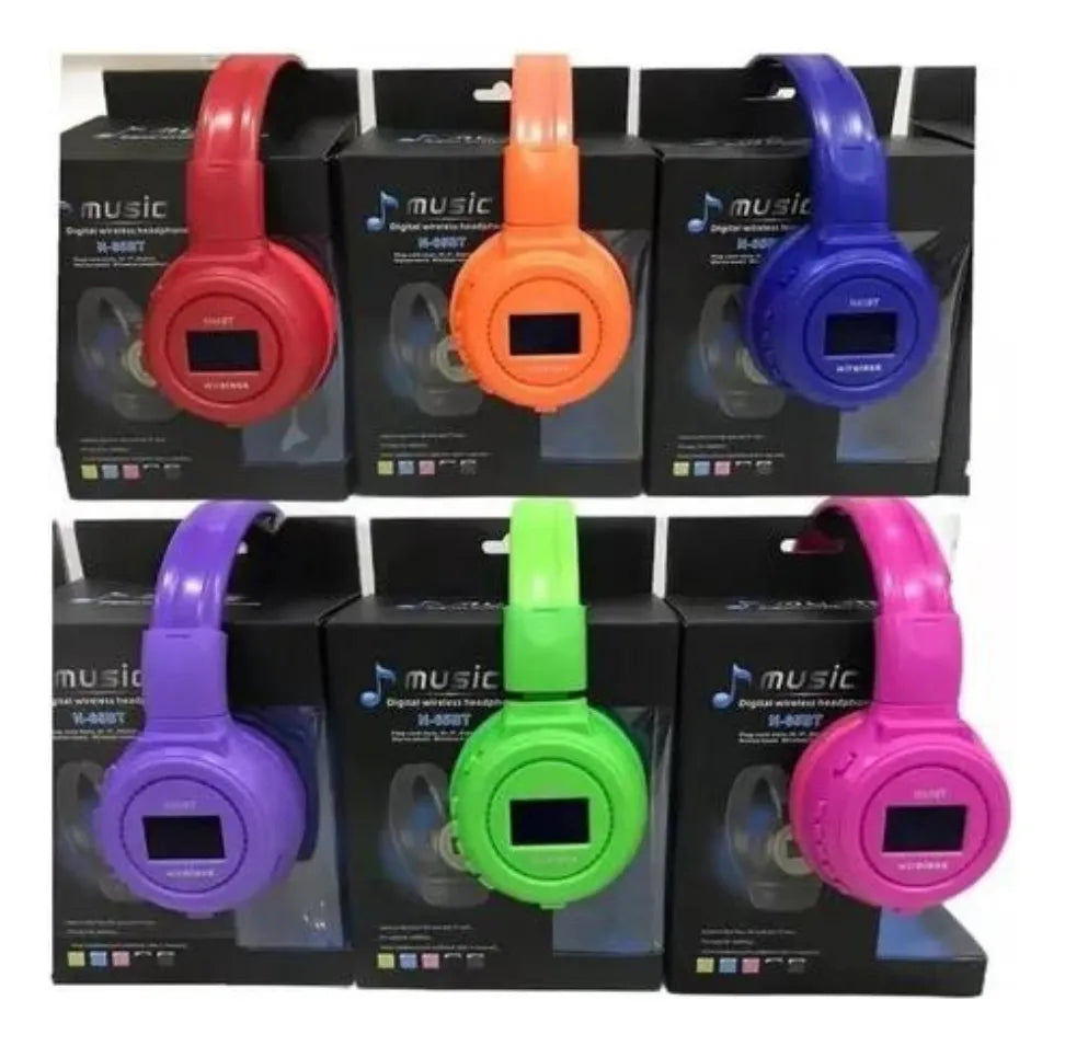 Diadema N65 Bluetooth Diadema Pantalla Micro Sd Radio Fm Color Colores