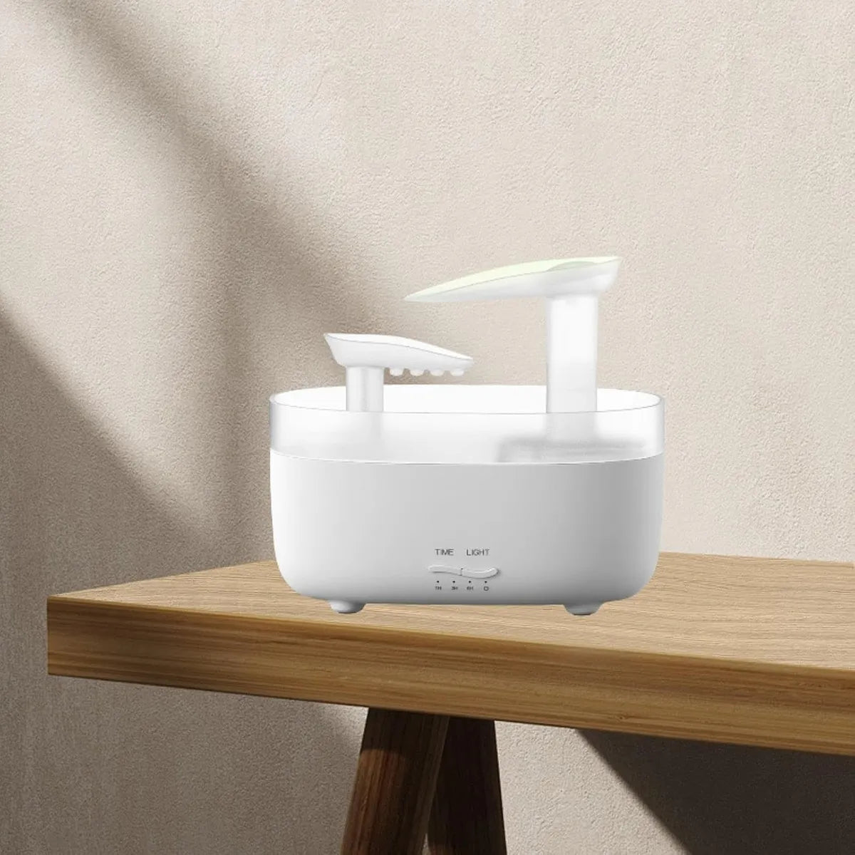 Humidificador De Aromas Vapor Cascada Luz Led + Esencia - Negro