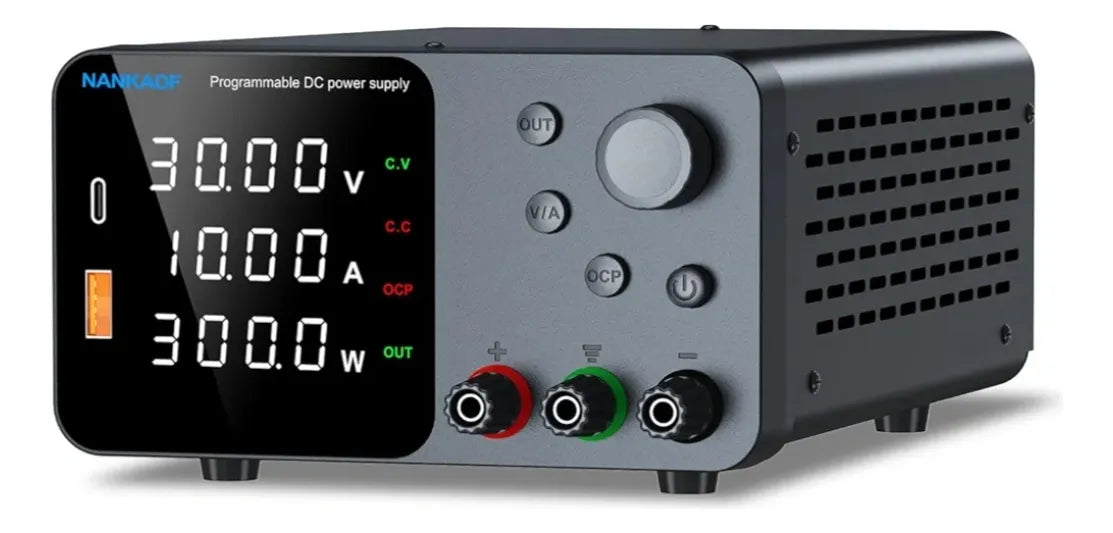 Fuente Poder Variable 30v 10a Banco Laboratorio Color Negro