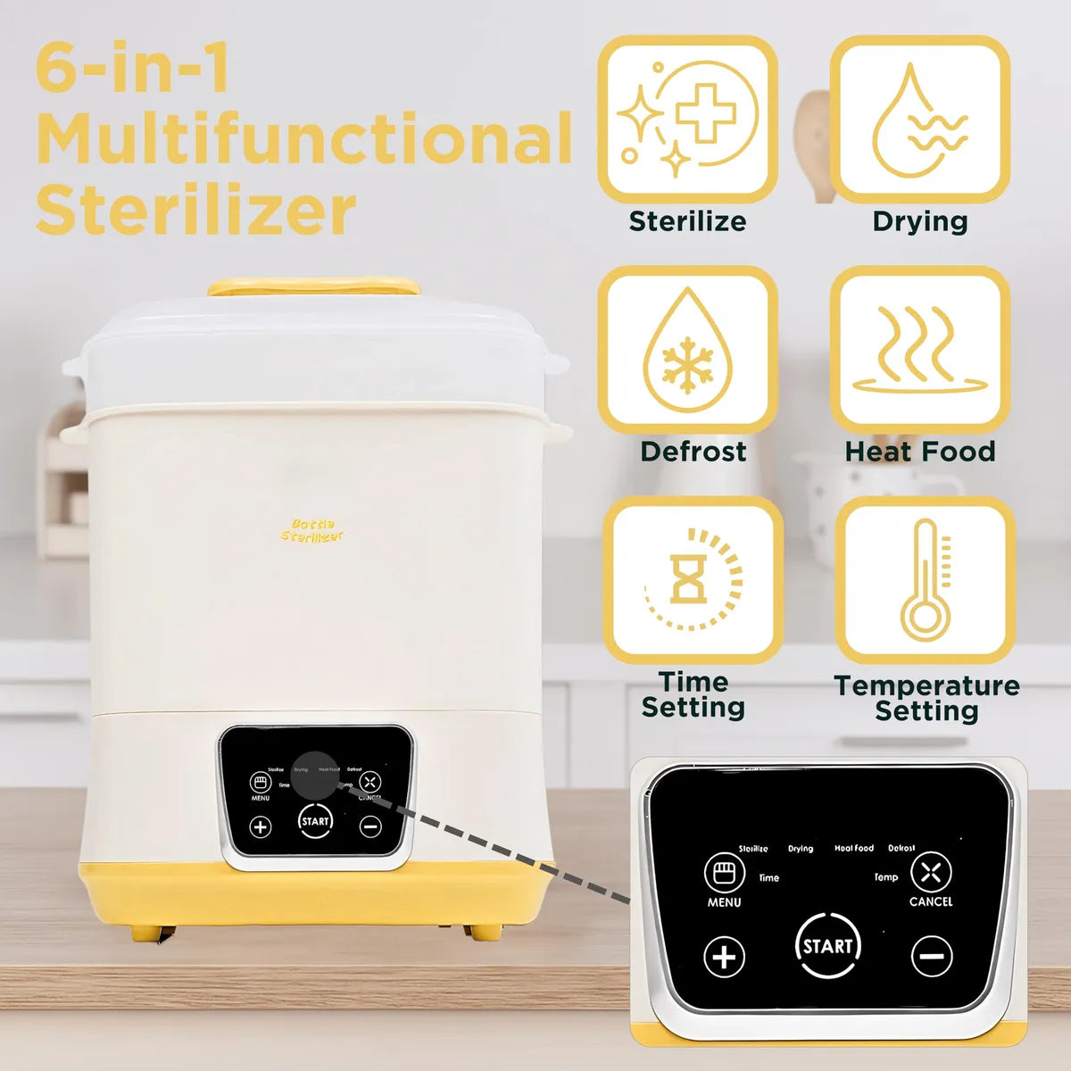 Esterilizador Y Secadora Eléctrico 5 En 1 Para Biberones