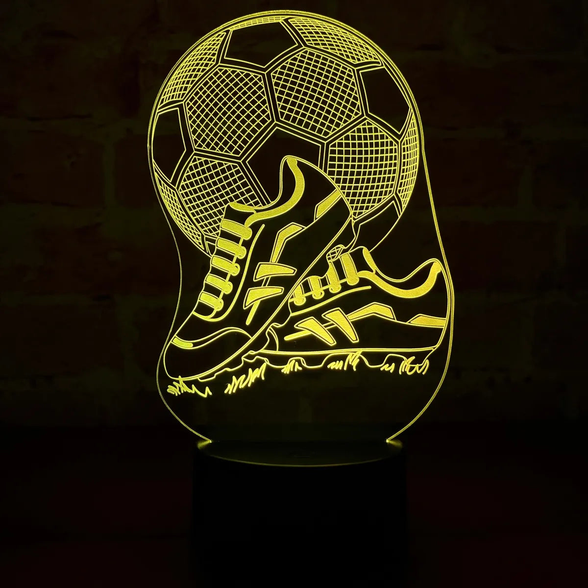 Lámpara Led Guayos Balón Fútbol Holograma Decoración Regalo - Negra