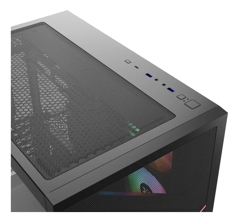 Chasis Gamer Xyz Qubex Black | Argb | Atx | 4 Fans | Type C Negro