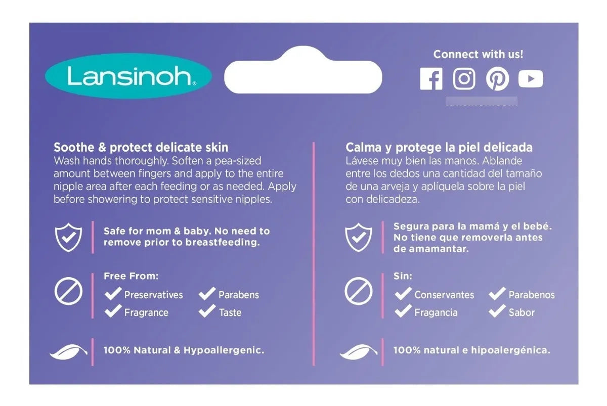 Crema Pezones Lanolina Para Mamás Lactantes Lansinoh 40g