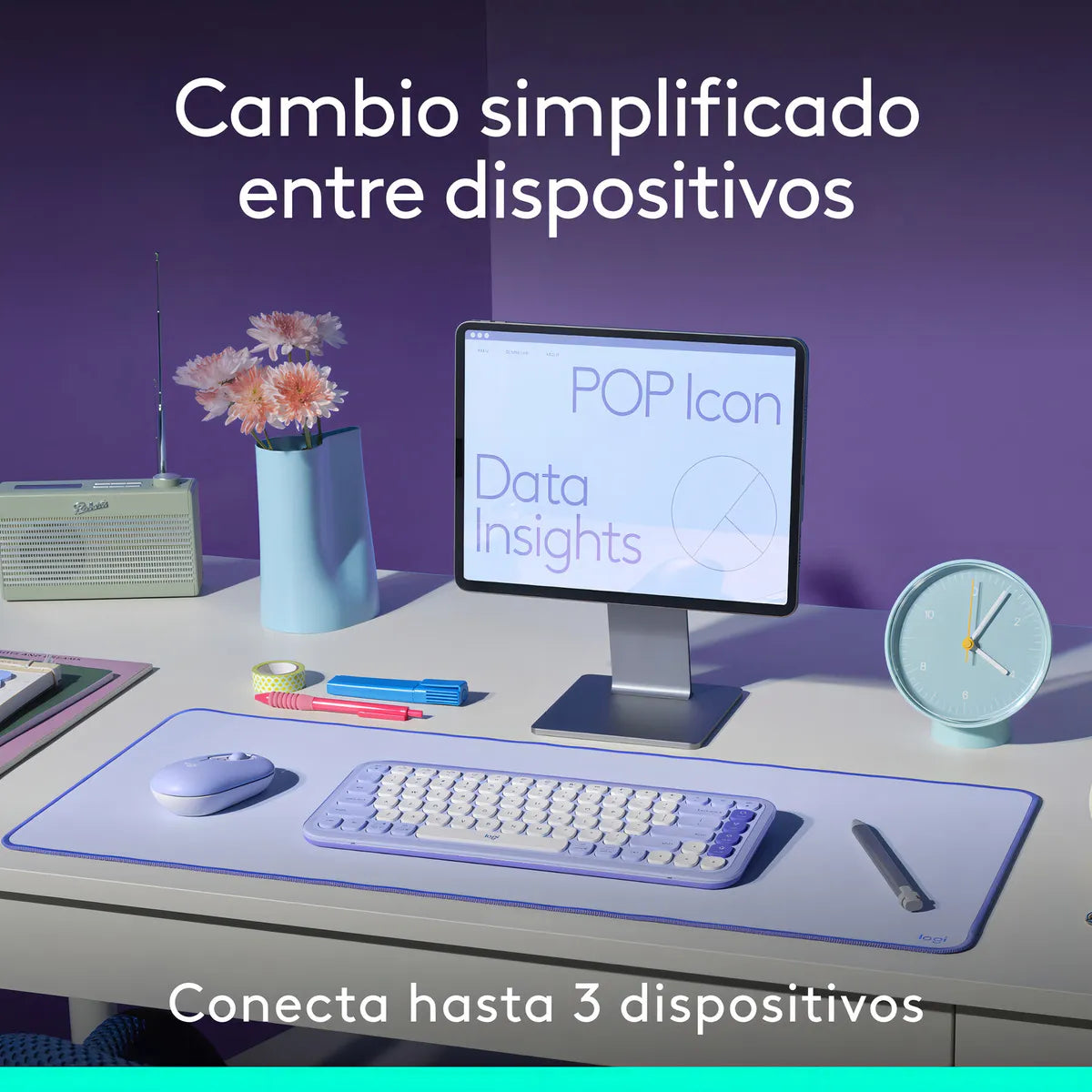 Kit Teclado Y Mouse Logitech Pop Icon, Español, Grafito
