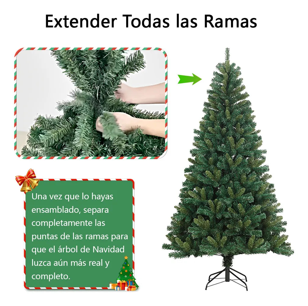 Árbol De Navidad Pino Artificial 2.40 M Cm-top Frondoso 1400 Ramas Color Verde Decoración Navideña