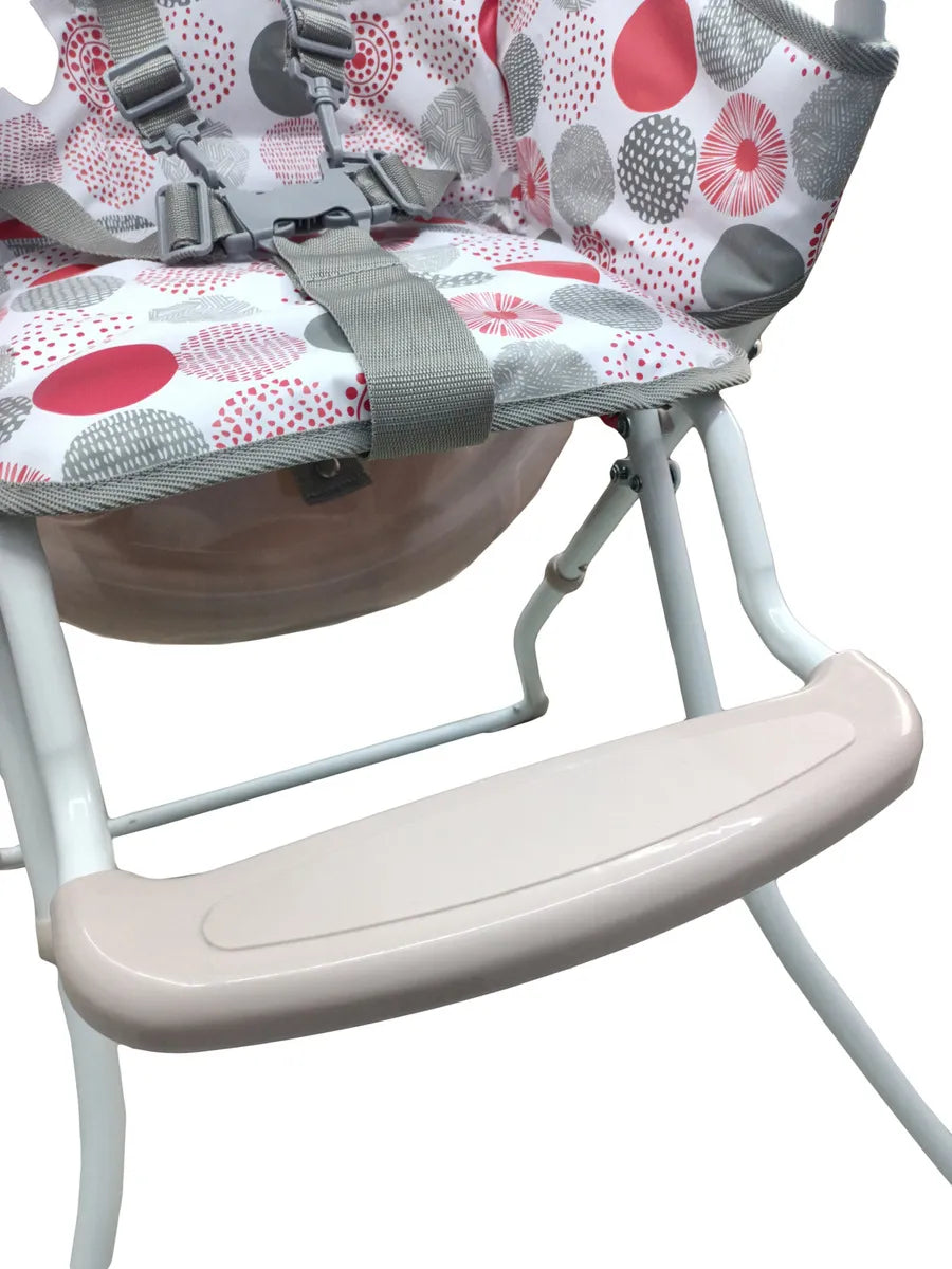 Silla Comedor Bebe Niño + Plato Y Cubiertos En Silicona Color Rosa