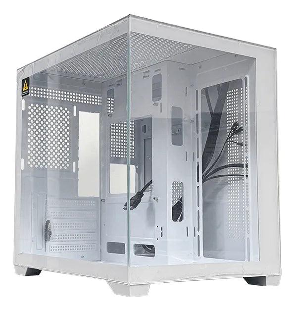 Gabinete Chasis Para Pc Gamer Pecera Argb Blanco + 5 Cooler
