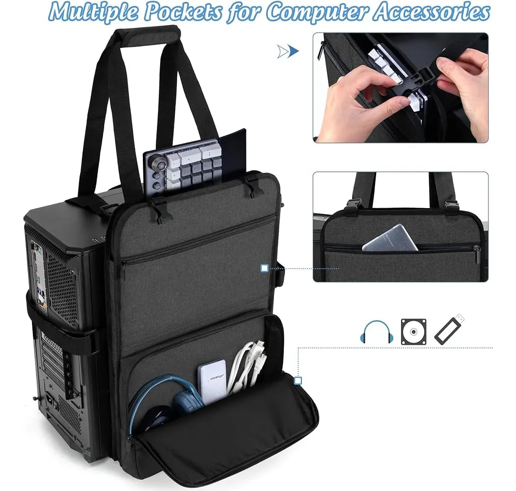 Trunab Pc Tower Correa De Transporte Con Asa, Estuche De Tra Black-2