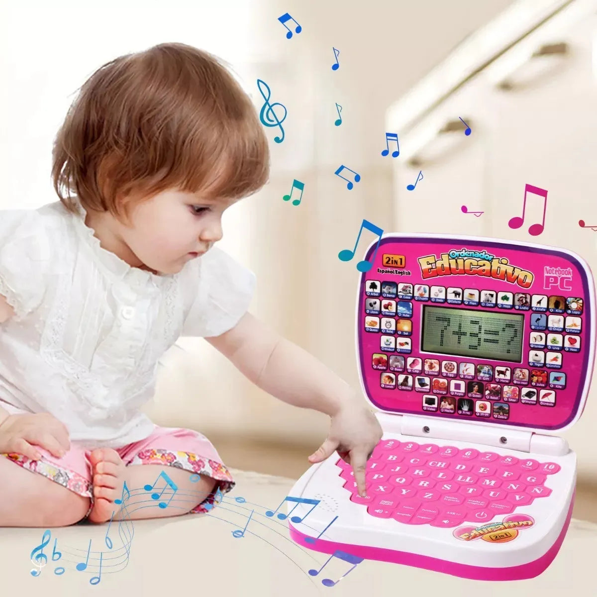 Mini Ordenador Didáctico Educativo Infantil Color Rosado