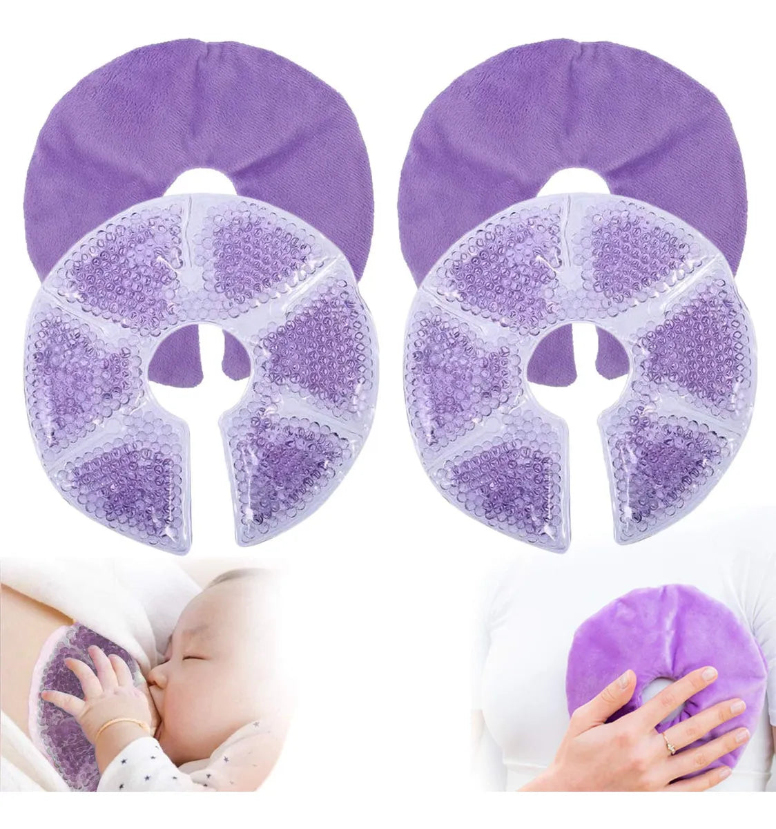 Qetrabone Almohadillas De Terapia De Mama Reutilizables.