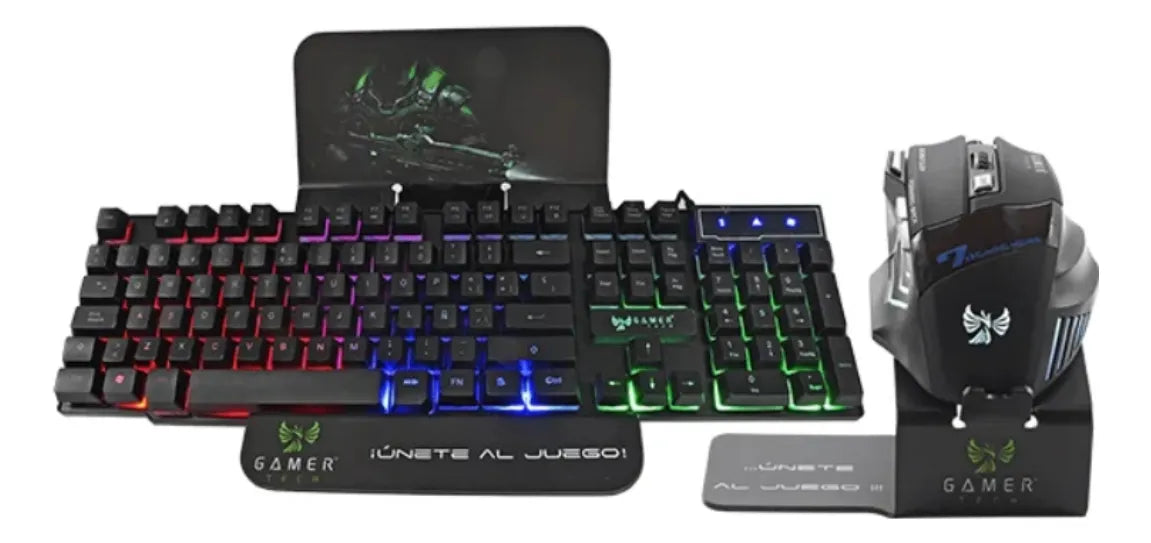 Combo Gamer Teclado Y Mouse Retroiluminado Alambrico Pc Color del teclado Negro Combo Gt300c