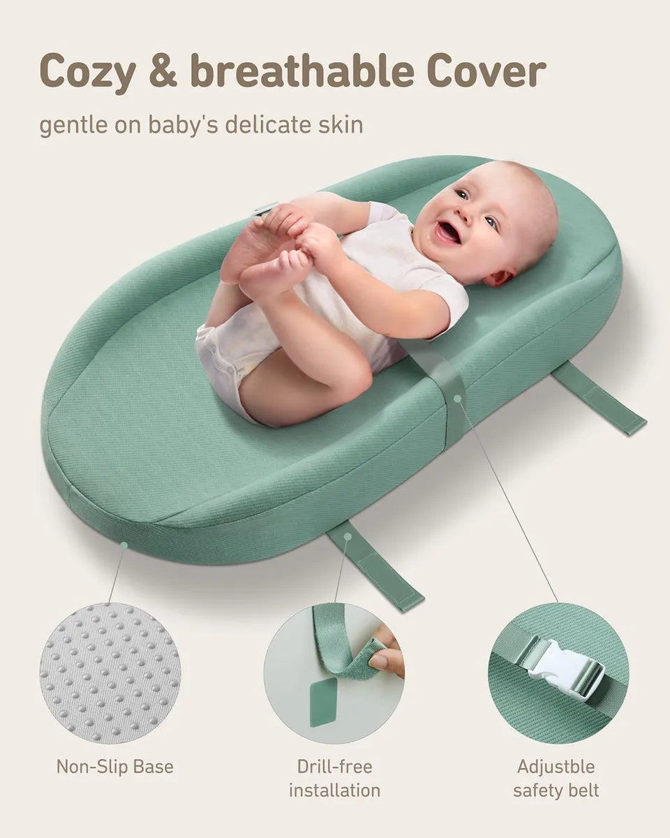 Cambiador Contorneado Con Funda Suave Y Lavable, Forro Imper