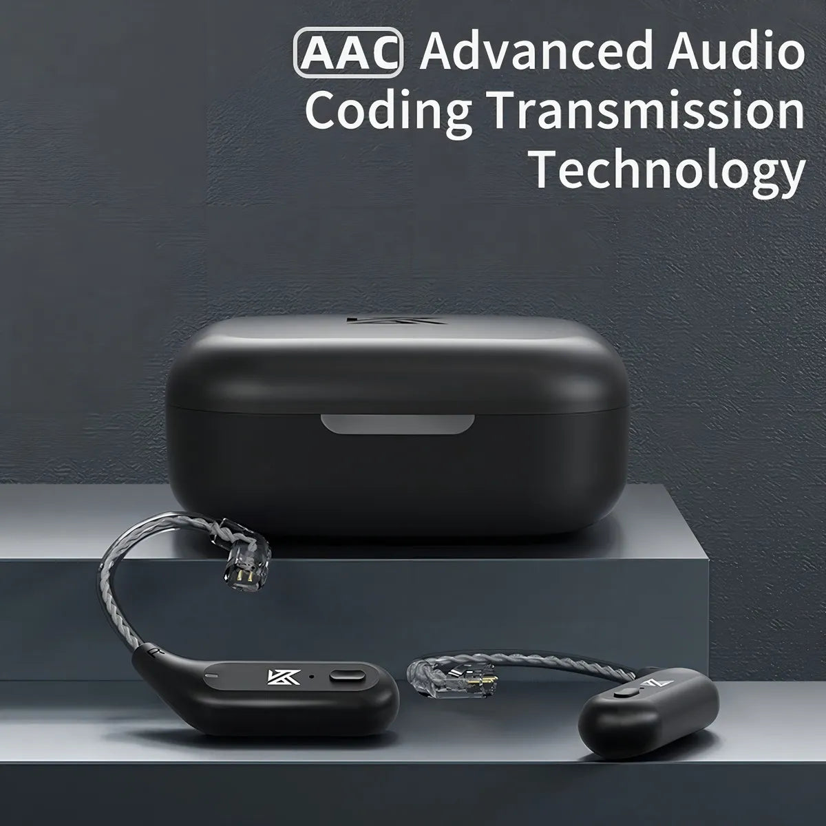 Módulo Tws Bluetooth 5.2 Kz Az09 tipo C con micrófono de color negro