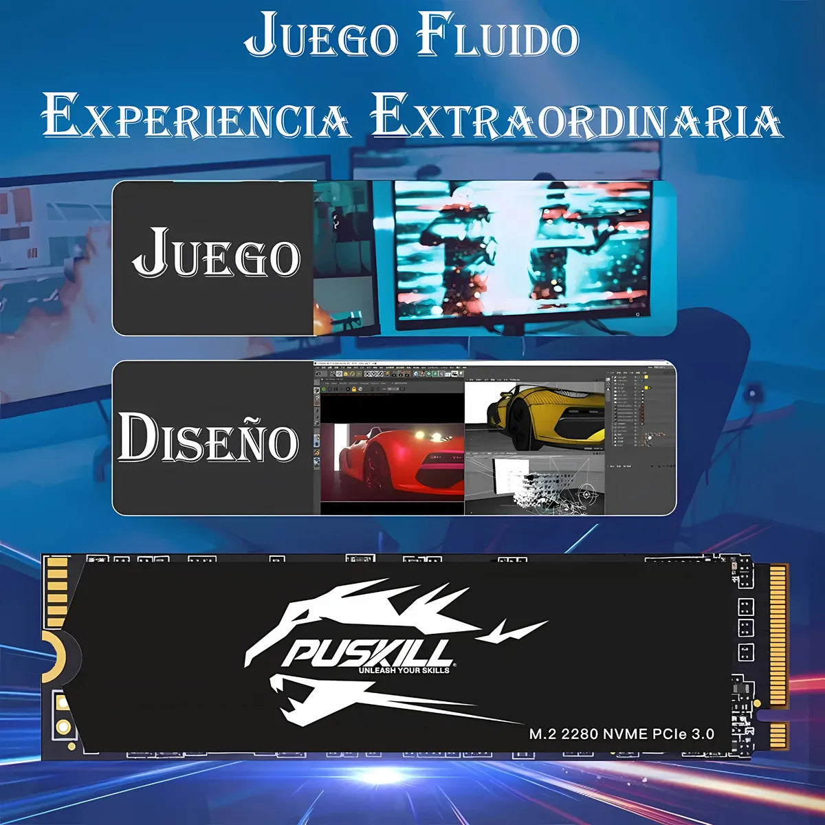 interno Puskill Puskill SSD PSK-M2SSDP34-1024G 1TB negro
