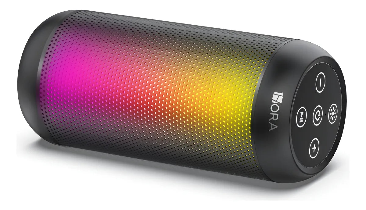 Parlante Bluetooth Portátil 1Hora BOC242 FM Bocina con Luces RGB Conectividad AUX/USB/TF Color Negro Ideal para Fiestas y Cumpleaños