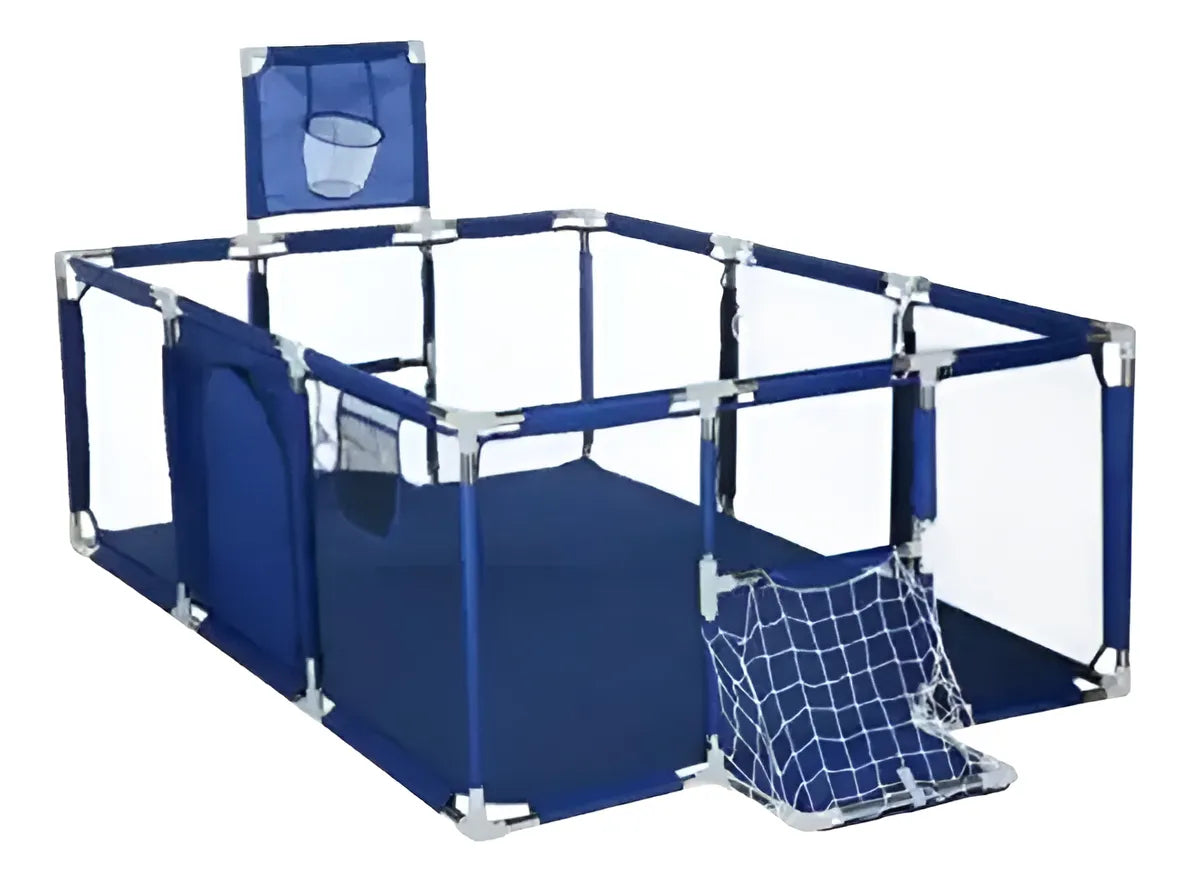 Parque Infantil Corral De Juegos Bebes Con Cancha Color Azul