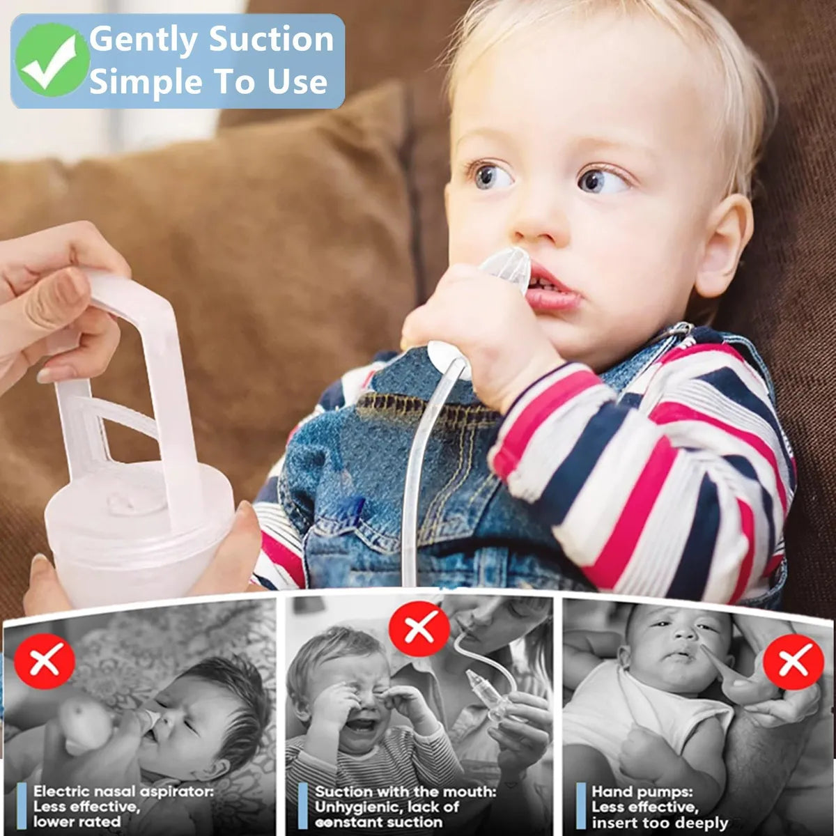 Aspirador Nasal Para Bebe, Chupon De Mocos Para Bebe, Chupon