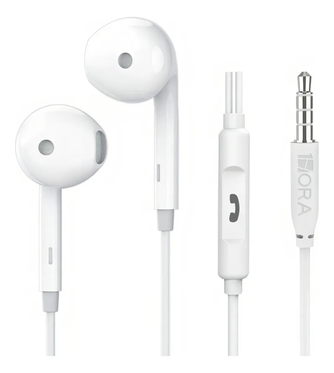 Audífonos In Ear Manos Libres Alambricos Micrófono 3.5 1hora Color Blanco