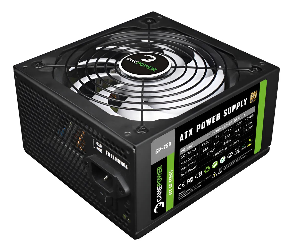 Fuente De Alimentación Para Pc Gamepower Gp-750 750w 80 Plus