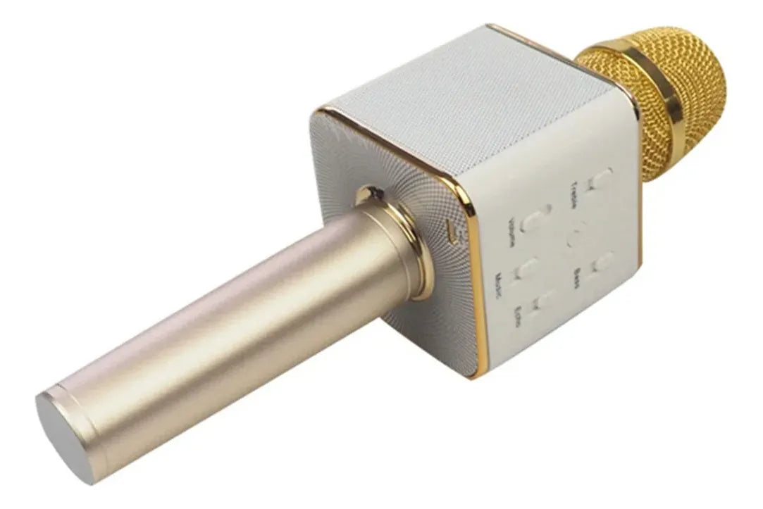 Microfono Inalambrico Karaoke Recargable Con Luz Led Color ! Color Amarillo