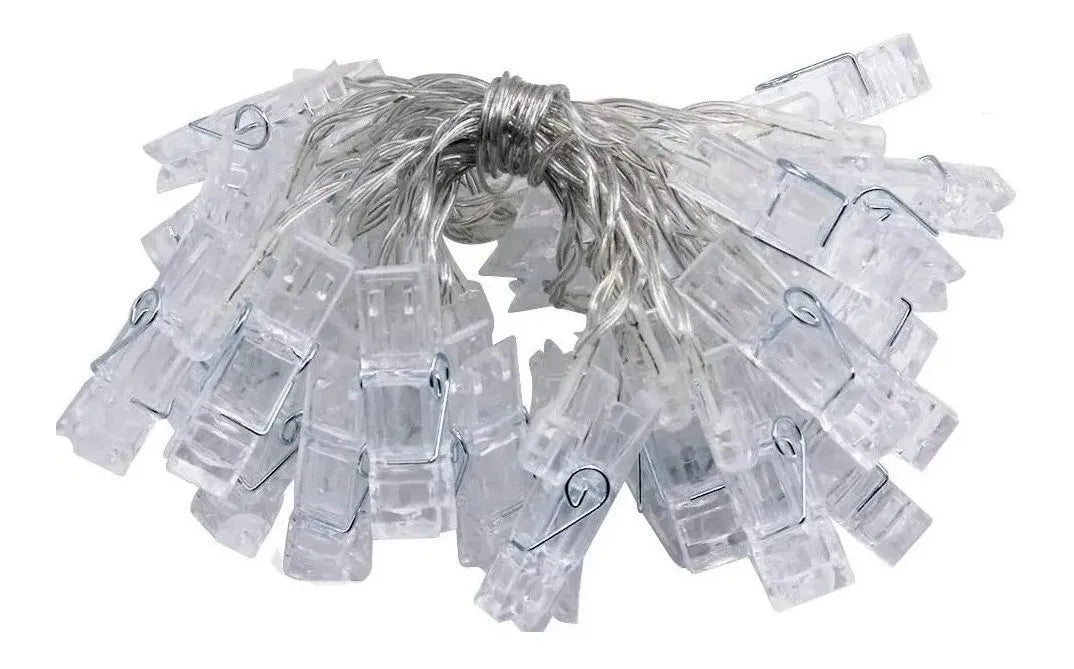 Luz Led Para Fotos X20 Luces Pinza Extensión 4m Guirnalda