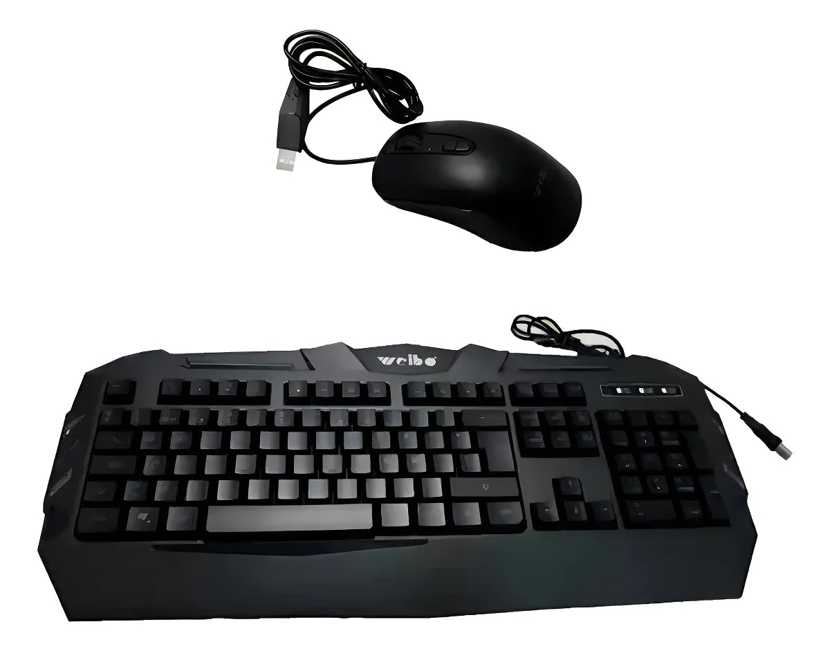 Combo Gamer Teclado/mouse Weibo Wb-520 Rgb Color del mouse Negro Color del teclado Negro