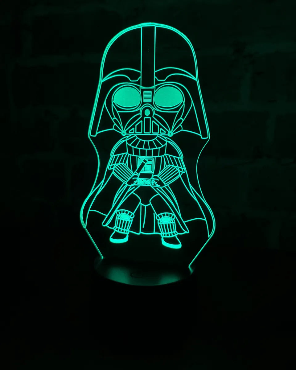 Lámpara De Noche 3d Darth Vader Star Wars Holograma Regalo - Negro