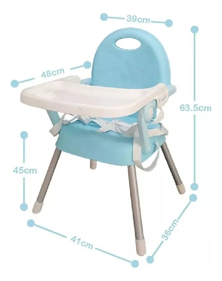 Silla Comedor Para Bebe Portátil Niños Color Niñ@s Gris