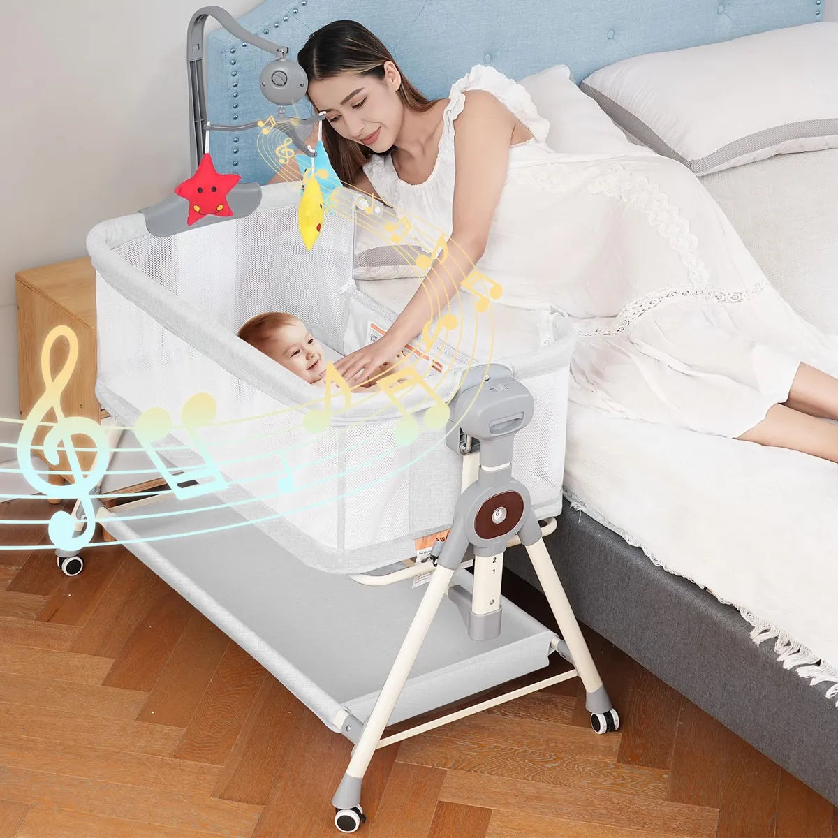 Meichyun Cuna Mecedora Para Bebe, Moises De Noche Para Bebe,