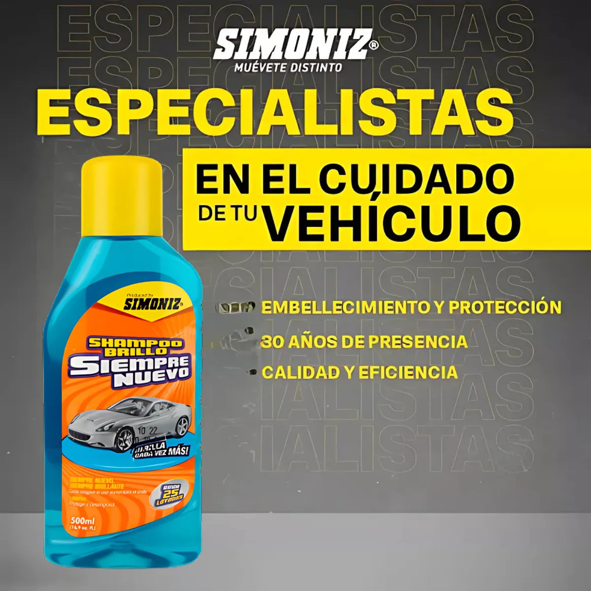 Shampoo Brillo Simoniz Siempre Nuevo Cera Y Esponja